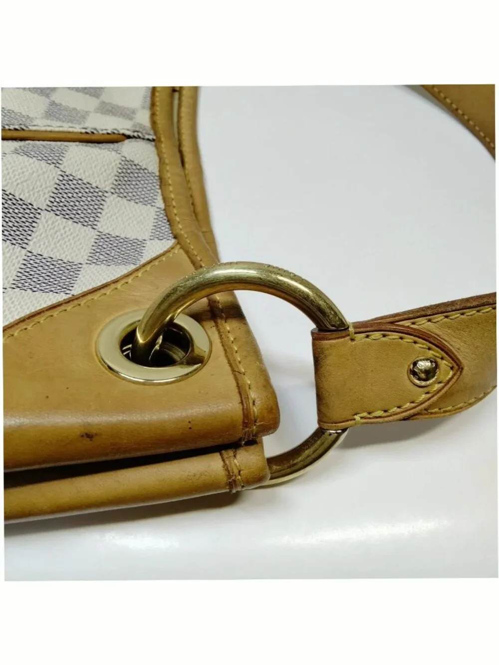 Authentic Louis Vuitton Galliera GM Damier Azur Hobo Shoulder Bag Large LV Tote - Picture 9 of 16